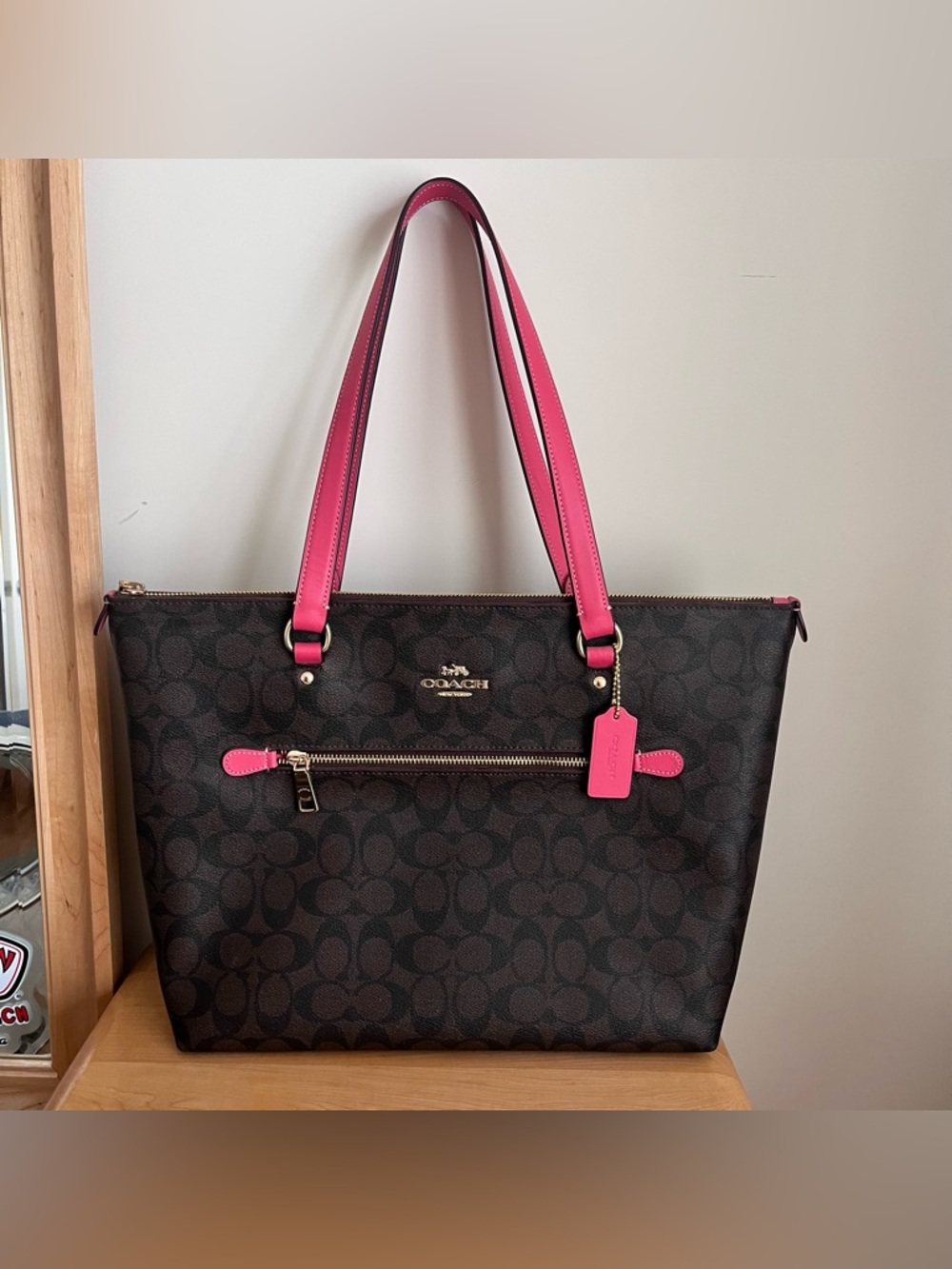 coach monogram print city tote